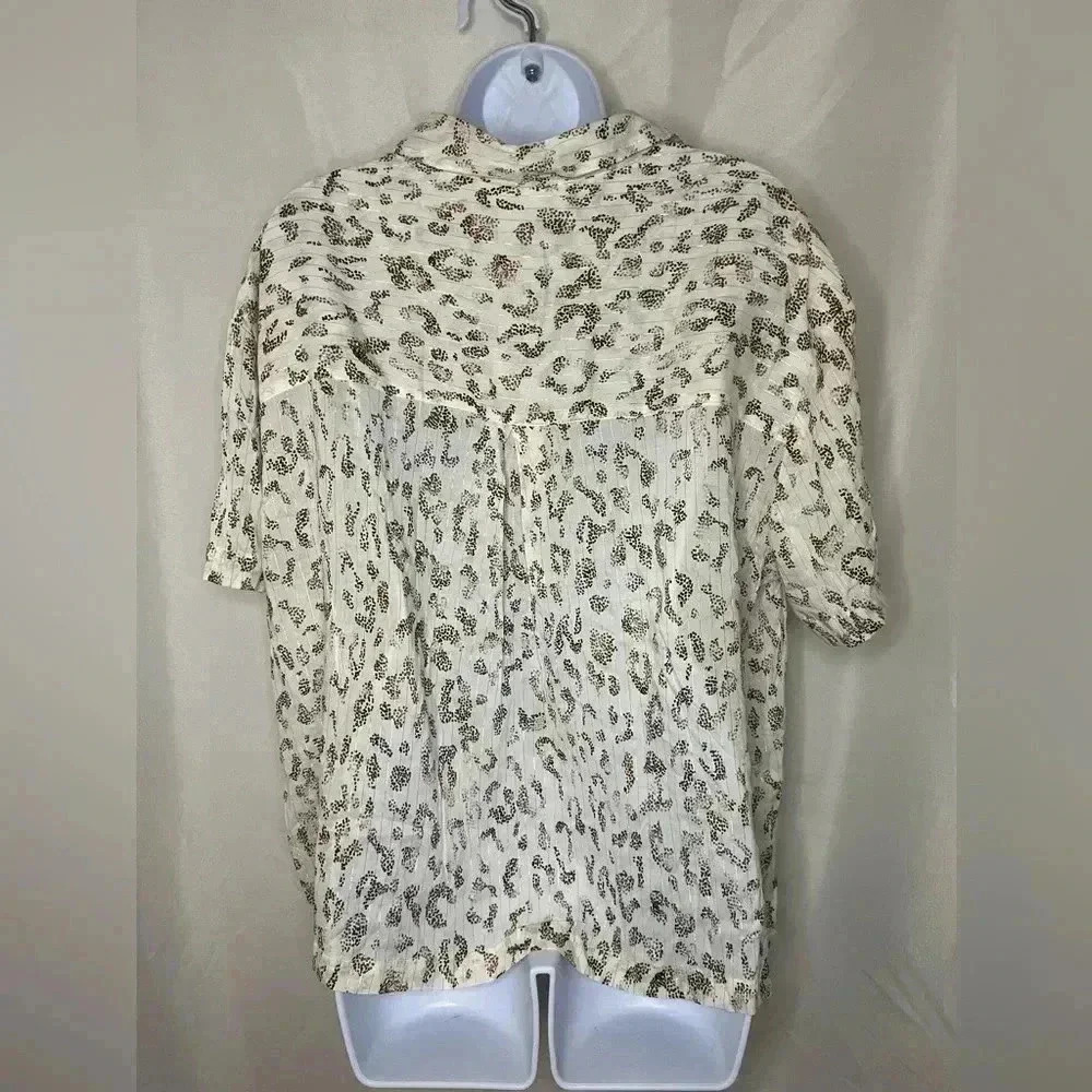 JANE + DELANCEY Animal Print Button Down top size XL, BNWT - Picture 2 of 5